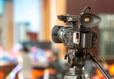 Digital video camera recording footage
