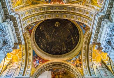 The painted dome by Andrea Pozzo, in the Church of Saint Ignatius of Loyola in Rome