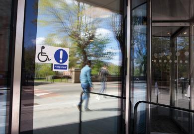 Disabled sign on door