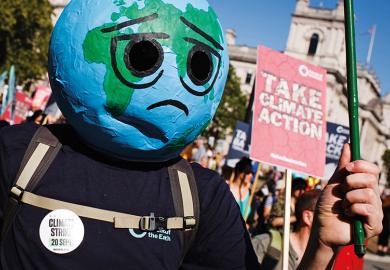 Climate protester