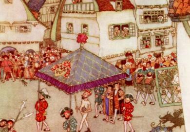 Illustration by Edmund Dulac for The Emperor's New Clothes. From Stories from Hans Andersen, published 1938