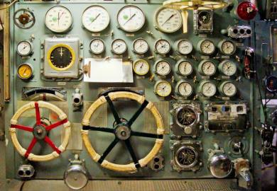 A ship's engine room, illustrating university governance