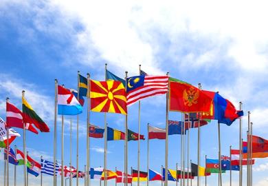 National flags flying