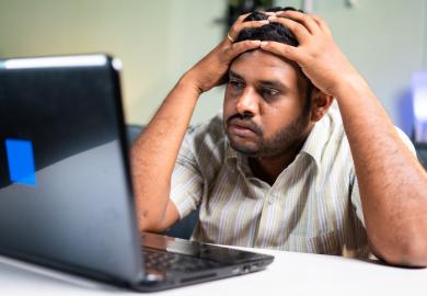 A frustrated Indian computer user