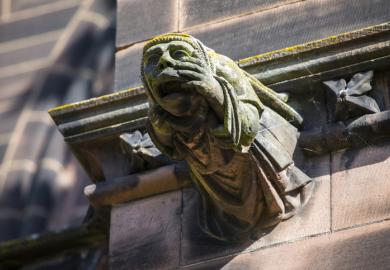 A gargoyle at Chester cathedral, symbolising church control of universities