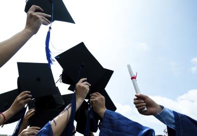 Graduates mortarboards