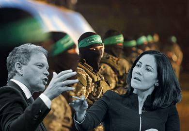 Collage including Islamist militants, defence secretary Grant Shapps and the BBC's Mishal Husain