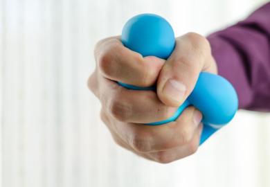 Hand squeezing stress ball