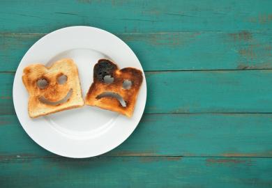 Happy and sad toast