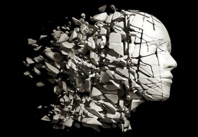 A shattering head, illustrating the closure of philosophy programmes