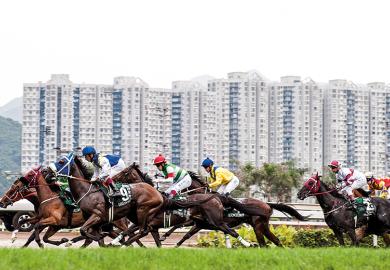 A horse race in Hong Kong