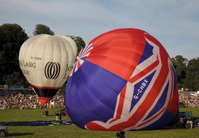 deflating hot air balloon