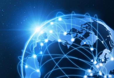 Interconnected globe (illustration)