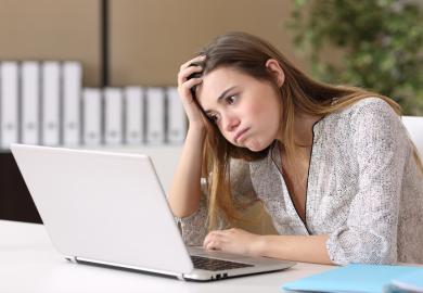 An intern sighs