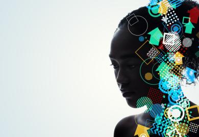 Woman’s head full of ideas symbolising interdisciplinarity