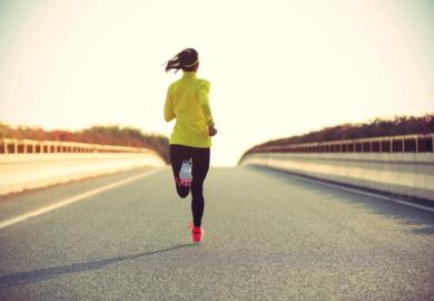 A woman running