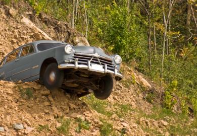 Driving off a cliff