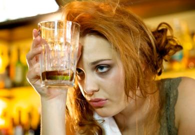 Woman in a bar