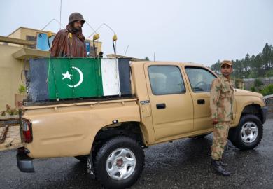 Pakistani soldiers on patrol in the Swat valley