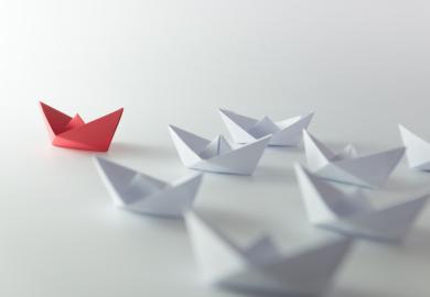 Paper boat leading series of boats