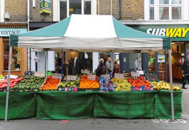 Market stall in Brick Lane, London