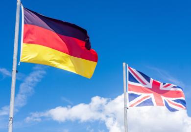 British and German flags