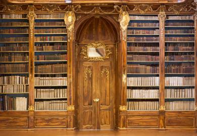 a locked library door