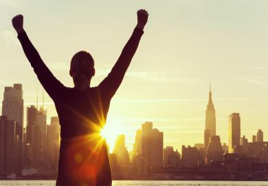 A person celebrating in New York