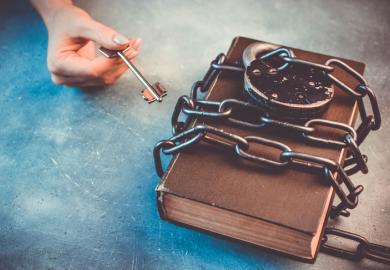 A padlocked book