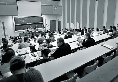 Lecture hall with students