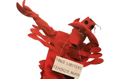 Lobster with protest sign