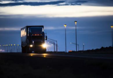 Lorry at night 
