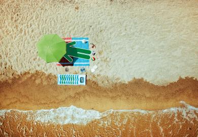 Lying on a sunny beach