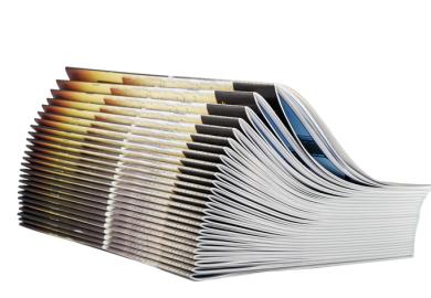 A pile of identical magazines