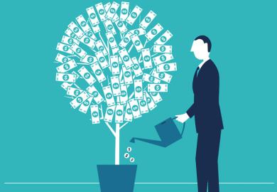 man-watering-money-tree-illustration