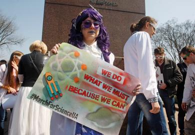 march for science protestor