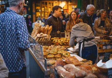 Borough Market in London, representing marketisation