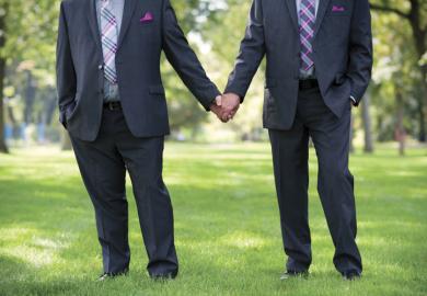 Men holding hands, same sex marriage