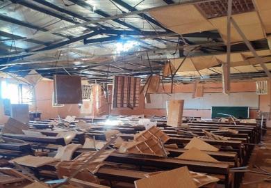 Mashreq University's shattered campus