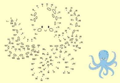 A join-the-dots octopus, symbolising university policy