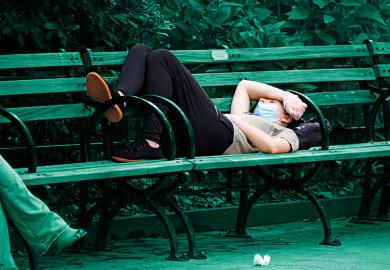 Person on bench