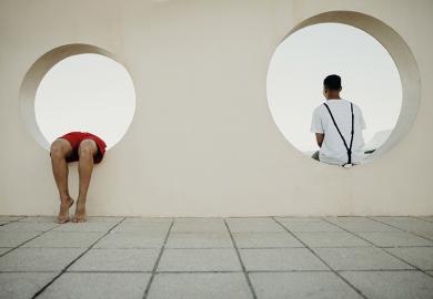 People sitting in circles in wall