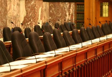 empty parliamentary seating