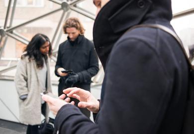 People on their phones