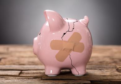 A broken piggy bank