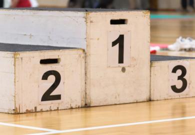 Podium of university ranking winners