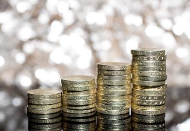 Stacked pound coins