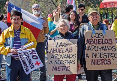 Protesters in Chile