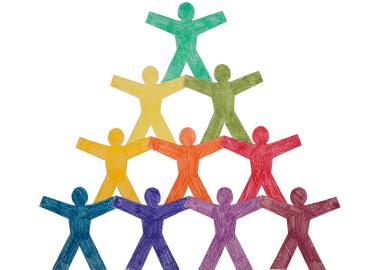 A pyramid of people (illustration)