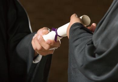 Receiving a degree